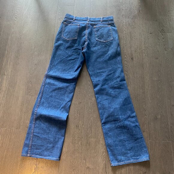 VINTAGE SEARS MEN'S STORE MINI FLARE / BOOTCUT JEANS SIZE 34/33 - Picture 4 of 11